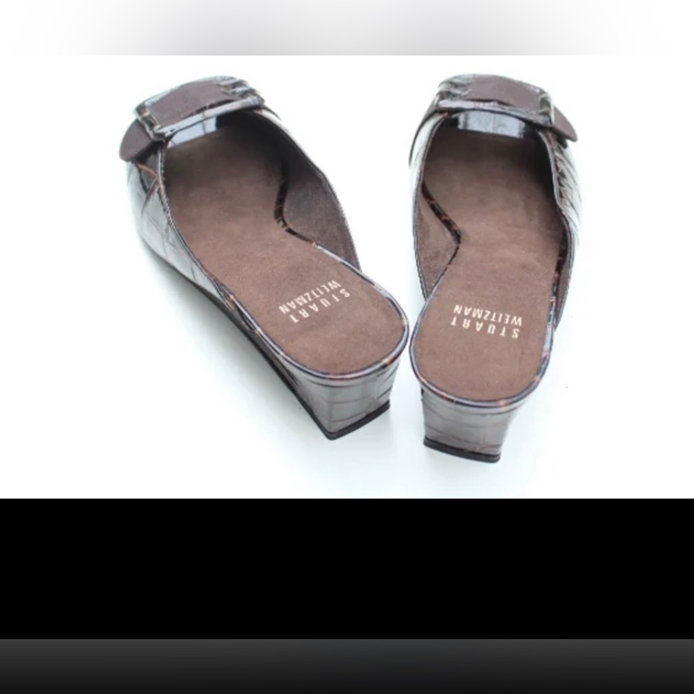 Stuart Weitzman Brown Mules with Buckle - Picture 8 of 9